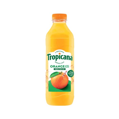 Tropicana Pur Jus d'Orange avec Pulpe Pressée 1L