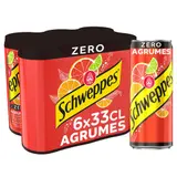 Schweppes Zéro Agrumes Boisson Gazeuse Le pack de 6x33cl