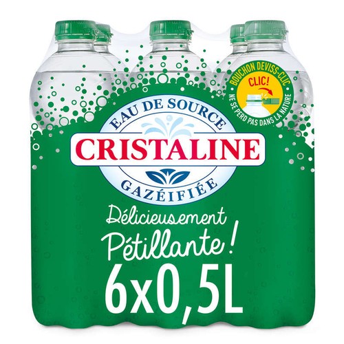 Cristaline Eau De Source Gazéifiée 6x50cl