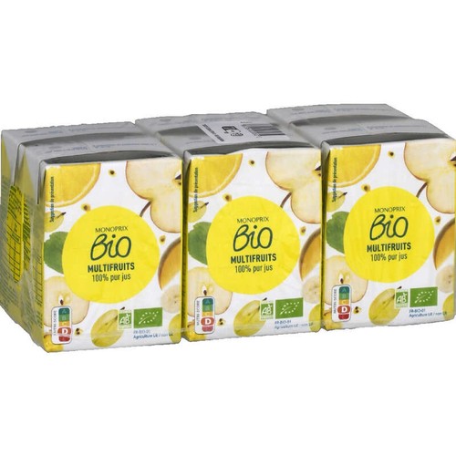 Monoprix Bio Pur Jus Multi-fruits 6x200ml