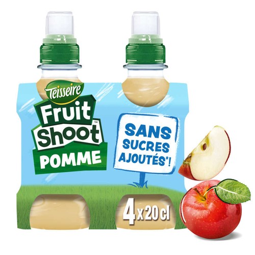Teisseire Fruit Shoot au Jus de Pomme Sans Sucres Ajoutés 4x20cl
