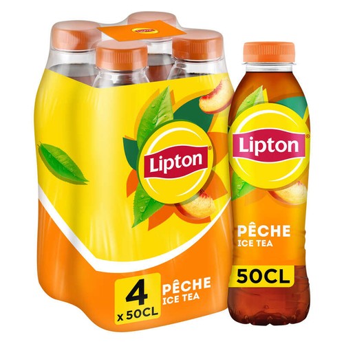 Lipton Ice Tea Thé Glacé Saveur Pêche 4x50cl