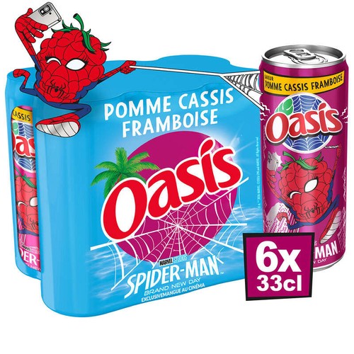 Oasis pomme cassis framboise canettes pack 6x33cl