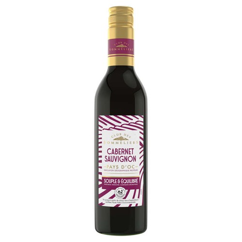 Club des Sommeliers Cabernet Sauvignon pays d’Oc Vin Rouge Igp 37.5cl