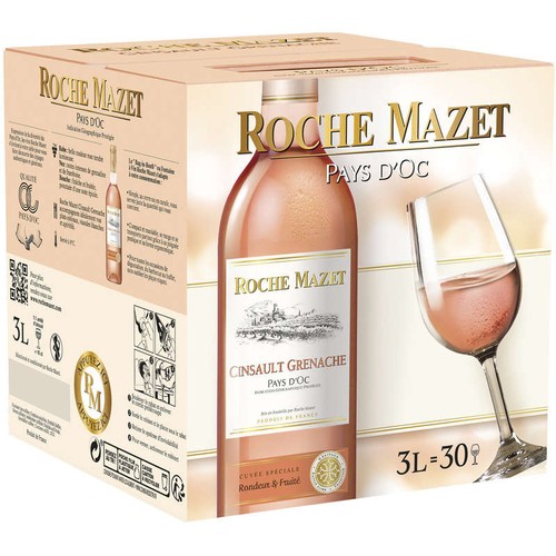 La Roche Mazet Fontaine Cinsault Grenache Pays d'AOC Rosé, 3L