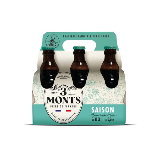 3 Monts Bière Blonde de Dégustation Saison Fraîche et Florale 6,5% vol. 6x33cl