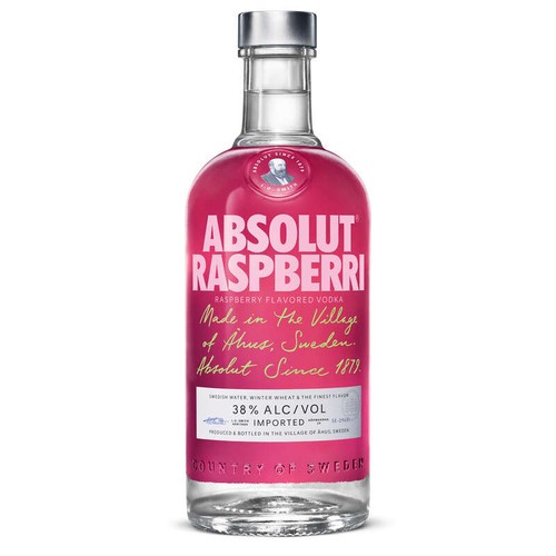 Absolut Vodka Aromatisée À La Framboise 38° 70cl