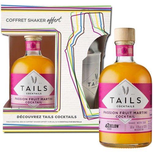 Tails Cocktail Passion Fruit Le coffret Shaker et bouteille de 50cl