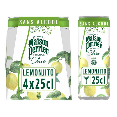 Maison Perrier Chic Lemonjito Boisson Gazeuse Sans Alcool 4x25cl