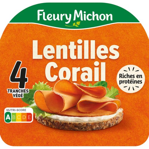 Fleury Michon Tranches de lentilles corail x4 120g