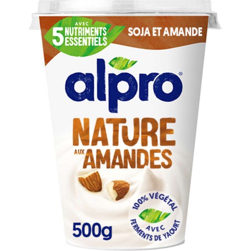 Alpro Dessert Végétal Nature Aux Amandes Soja 500g