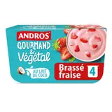 Andros Brassé Végétal Fraise au lait de Coco 4x100g