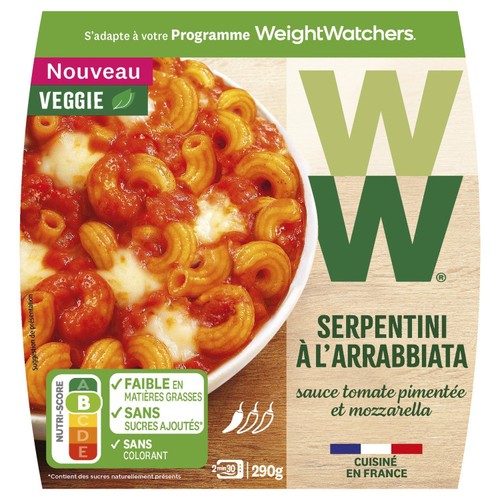 Weight Watchers Serpentini à l'arrabbiata sauce tomate pimentée 290g