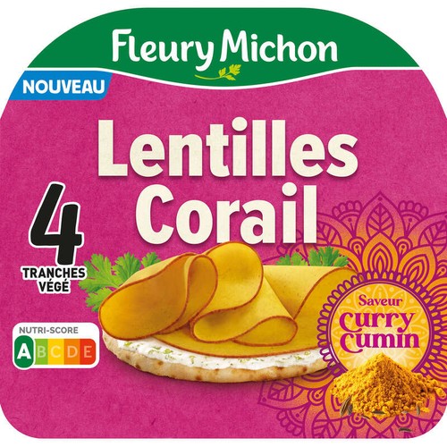 Fleury Michon Lentilles corail Curry Cumin en Tranches x4