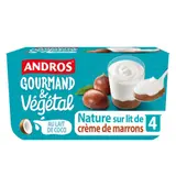 Andros Brassé Végétal Nature sur lit de Marron au lait de Coco 4x100g