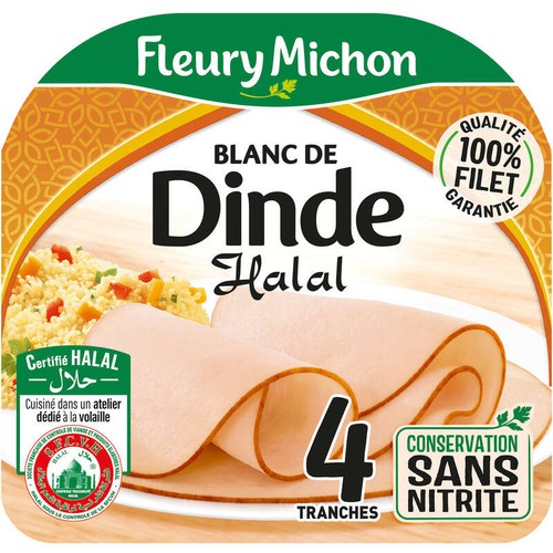 Fleury Michon Blanc de Dinde Halal  x4 Tranches 130g