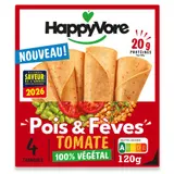 Happyvore Tranche Végétale Pois fèves et Tomate & herbes 120g