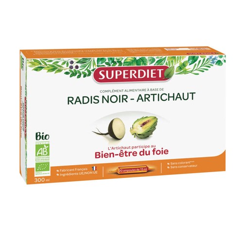 [Para] Superdiet Complément Alimentaire Radis Noir et d'Artichaut Bio x20