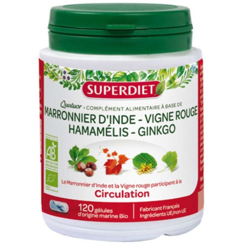[Para] Superdiet Complément Alimentaire Quatuor Circulation Bio x120 gélules