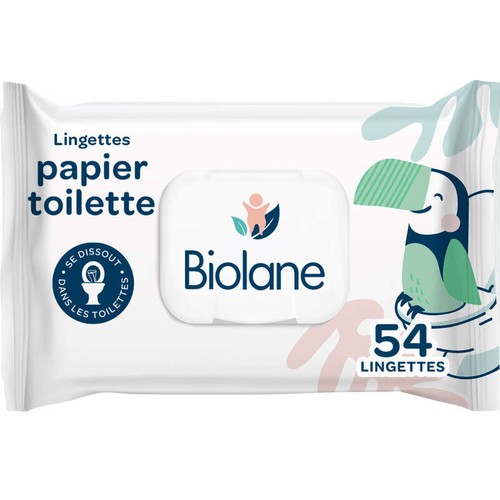 Biolane Lingettes papier toilette x54