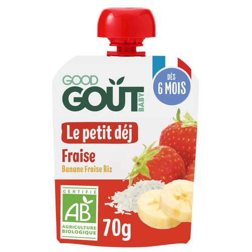 Good Goût Baby Petit Déj Fraise Dés 6 mois BIO 70g