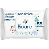 Biolane Lingettes Visage Et Mains Sensitives x55