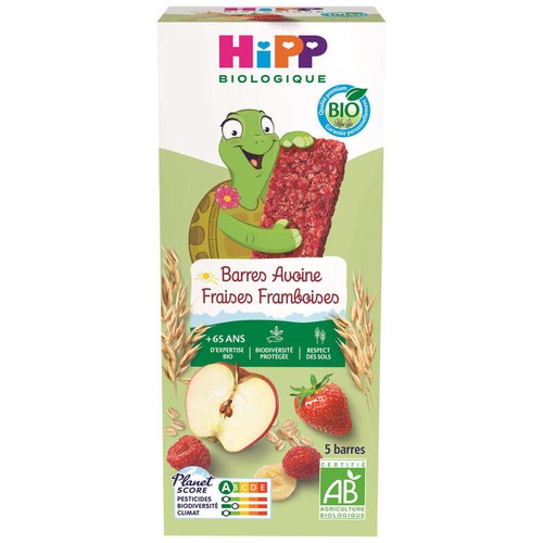 Hipp Biologique Barres Avoine Fraises Framboises 100g