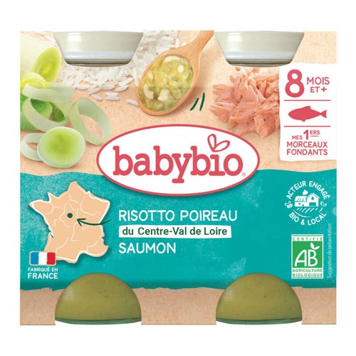 Babybio Risotto Poireau du Centre-Val de Loire Saumon Bio Dès 8M