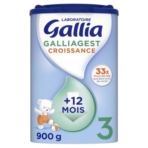 Gallia Lait de Croissance Bébé en Poudre 3 Dès 12 Mois 900g