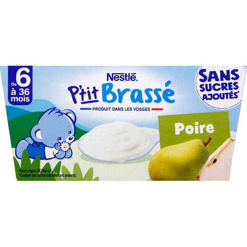 Nestlé P'Tit Brassé Poire dès 6 mois 4x90g