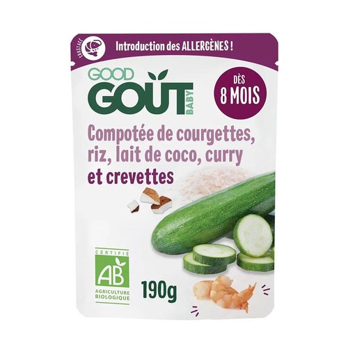 Good Gout Compotée de Courgette Riz lait de Coco & Curry crevettes 120g