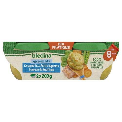 Blédina Petits Pots Petits Légumes Saumon du Pacifique Dès 8 Mois 2x200g