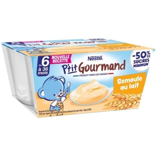 P'tit Gourmand Semoule au Lait 4x100g