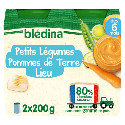 Blédina Petits légumes Pommes de terre Lieu 2x200g