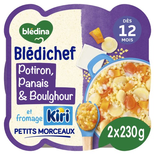 Blédichef Crémeux de Potiron et Panais, Boulghour et fromage Kiri 2x230g