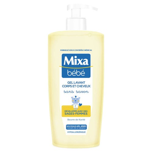 Mixa Bébé Gel Lavant Corps & Cheveux Sans Savon 750ml