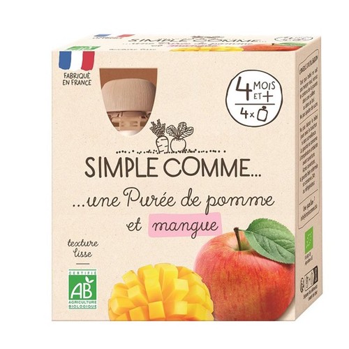 Simple Comme Une Purée de Pomme & Mangue 340g