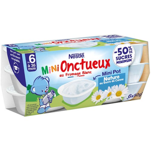 Nestlé Fromage Blanc P'tit onctueux croissance 6x50g