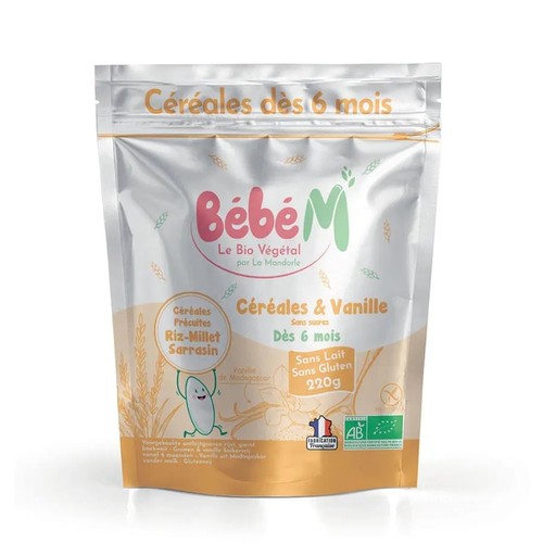 Bébé m céréales & vanille sans sucres dés 6 mois 220g