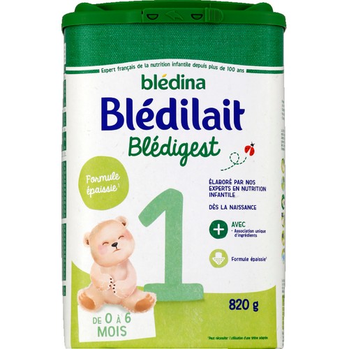 Bledina Bledilait Premium Formule Épaissie 1er Âge, De 0 À 6 Mois, 820g