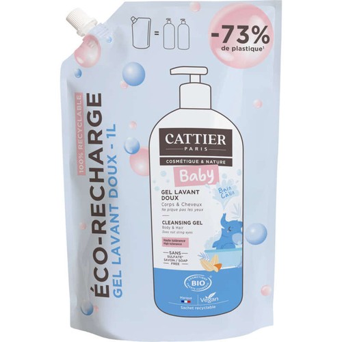 Cattier Gel Lavant Doux Bébé Recharge 1L