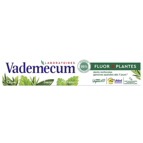 Vademecum Dentifrice Fluor & Plantes 75ml