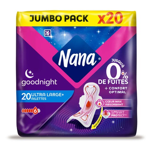 Nana Ultra Serviettes Hygiéniques Goodnight Jumbopack x20