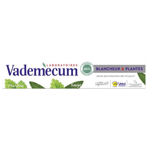 Vademecum Dentifrice Blancheur & Plantes 75ml