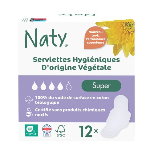 Naty Serviettes hygiéniques Super x12
