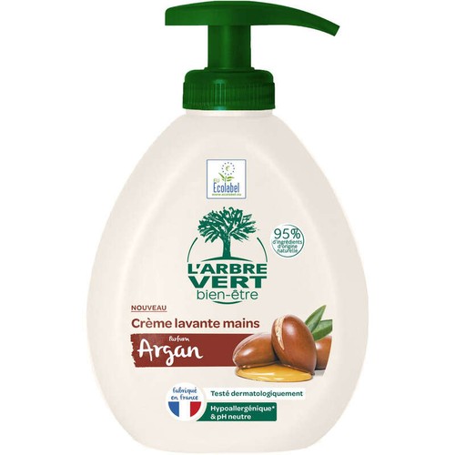 L'Arbre Vert Bien-être Crème Lavante Mains Nourrissante aux extraits d'Argan 300ml