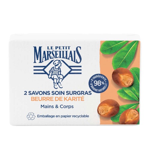 Le Petit Marseillais Savon soin surgras au beurre de karité 2x100g