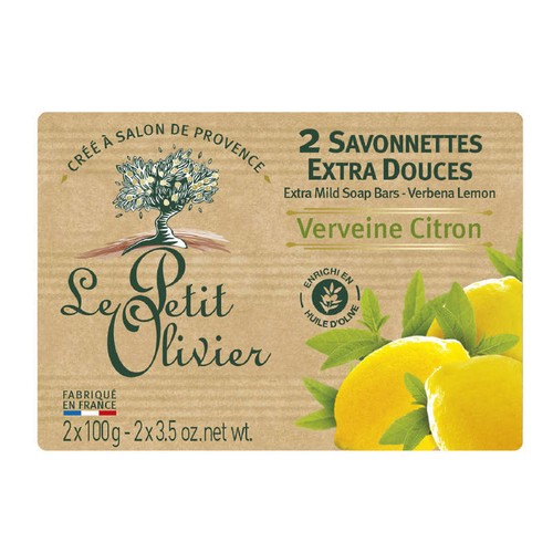 Le Petit Olivier Savonnettes Verveine & Citron 2X100G