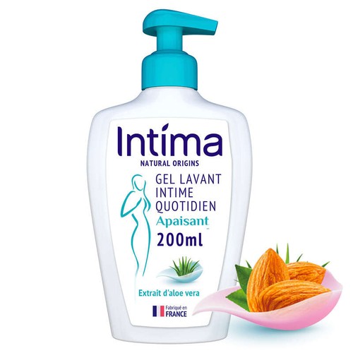 Intima Gel Hygiène Intime Apaisant à l'extrait d'Aloe Vera 97% d'ingrédients d'origine naturelle 200ml