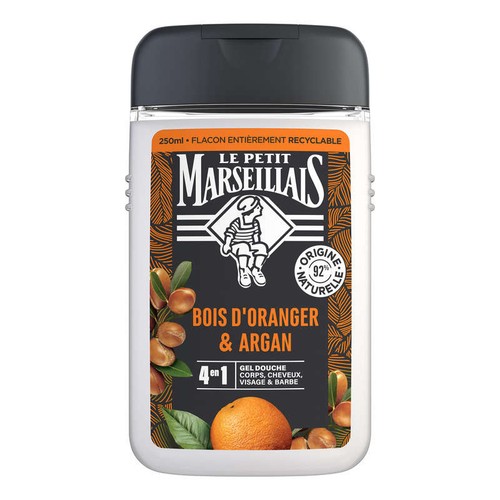 Le Petit Marseillais Gel Douche Homme bois d'oranger et argan 250ml